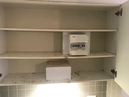 Bathroom before cleaning - stained tiles and fixtures