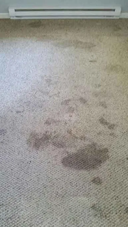 Bedroom before cleaning - cluttered and dusty surfaces